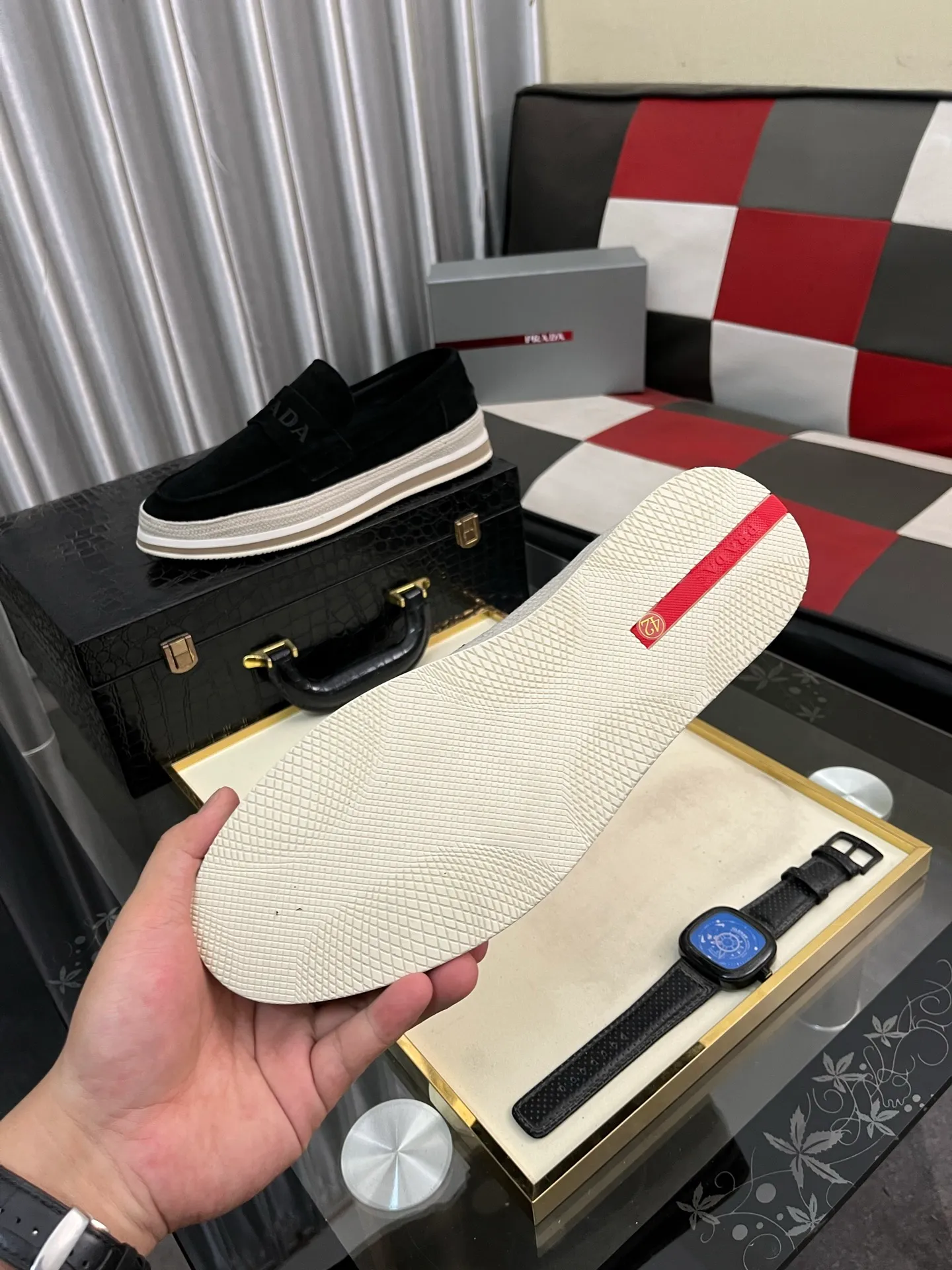 Men's men's shoes 💰458⌚️⌚️prada: new spring and summer casual shoes, sports sneakers, fabric: imported cowhide, lining: original lining, sole: original sole, size: 38-445️⃣color optional